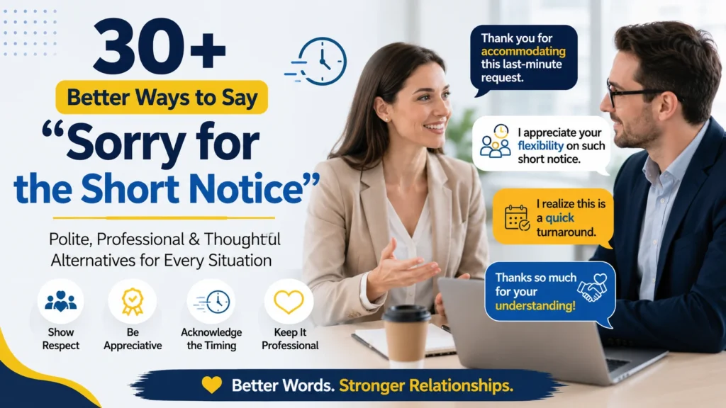 'Sorry for the Short Notice' quick answer