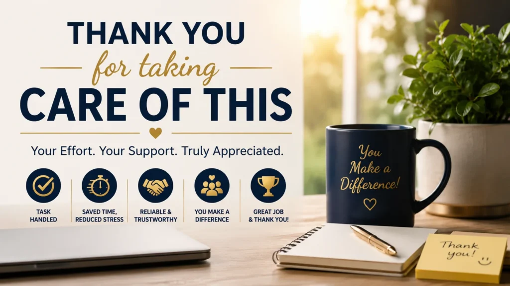 ‘Thank You for Taking Care of This’ quick answer