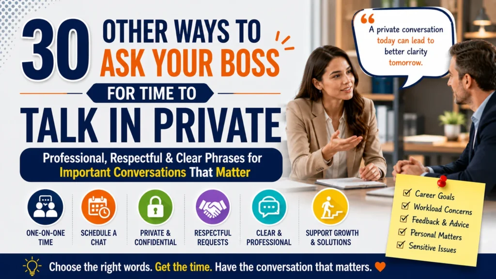 'Ask Your Boss for Time to Talk in Private' quick answer