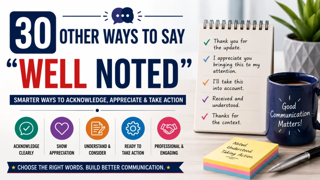 ‘Well Noted’ quick answer