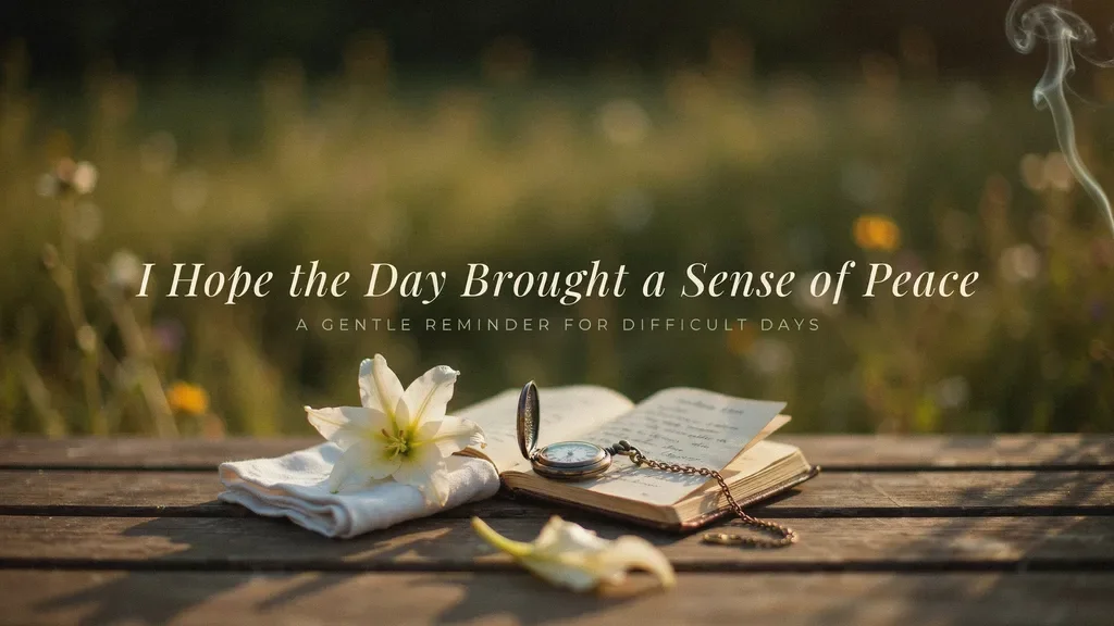 I Hope the Day Brought a Sense of Peace