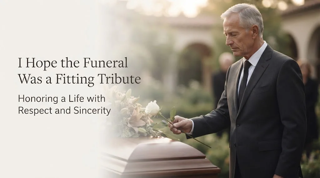 I Hope the Funeral Was a Fitting Tribute