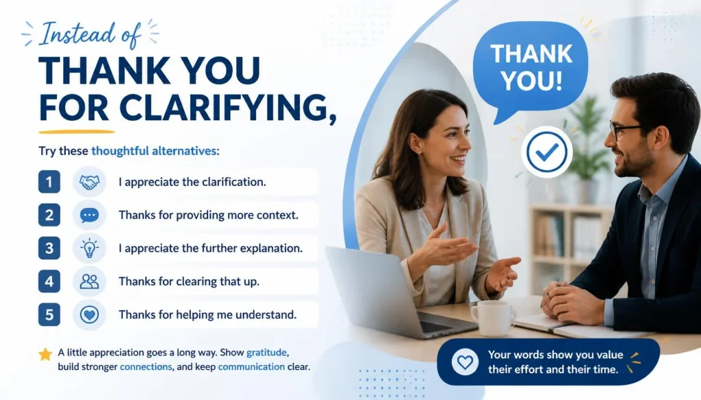 ‘Thank You for Clarifying’ quick answer