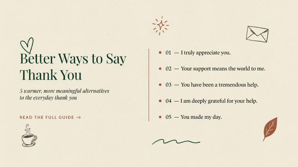 'Thanks & Show Appreciation’ quick answer