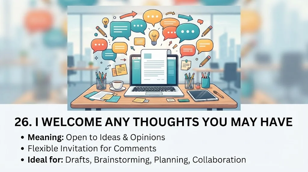 I Welcome Any Thoughts You May Have