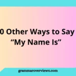 People introducing themselves in different formal and casual settings using alternative phrases for “My name is” with speech bubbles.