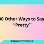 Elegant illustration showing different words for “pretty” like lovely, charming, and gorgeous in a colorful vocabulary style design.