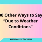 Other Ways to Say Due to Weather Conditions with professional and friendly examples for weather-related delays and cancellations.