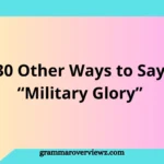 Illustration featuring military medals, a historic battlefield, and symbols of honor representing alternatives to the phrase “Military Glory.”
