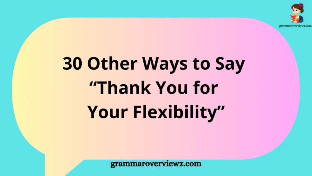 Professional illustration showing other ways to say thank you for your flexibility with communication and email examples.