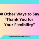 Professional illustration showing other ways to say thank you for your flexibility with communication and email examples.