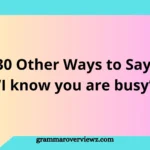 Other Ways to Say "I Know You Are Busy" with professional and polite alternatives for emails, workplace communication, and everyday conversations.