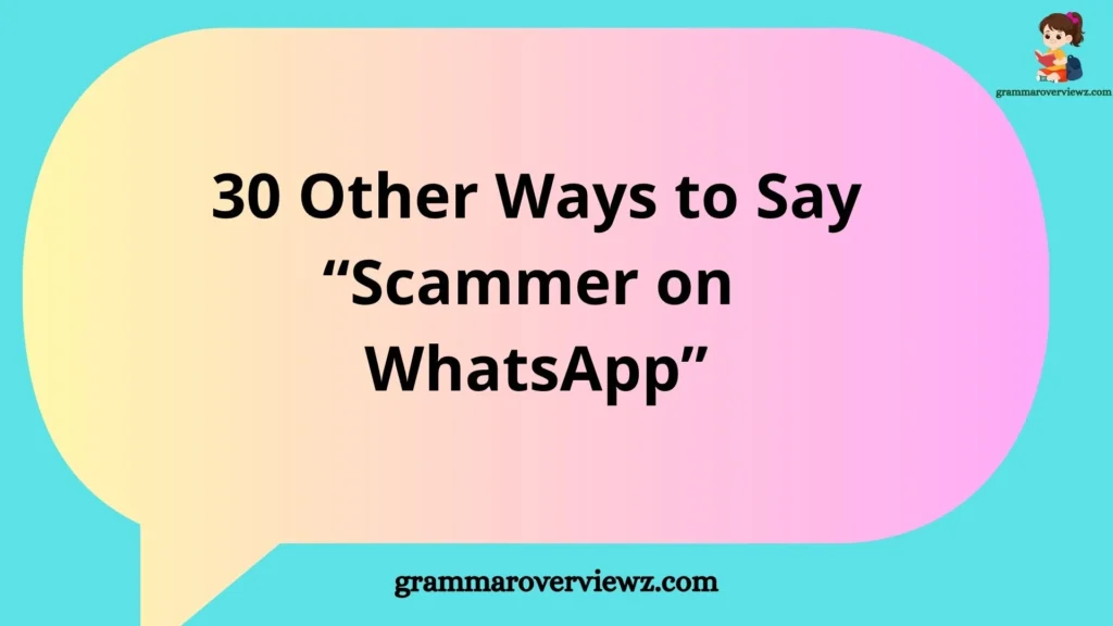 Other Ways to Say “Scammer on WhatsApp” with examples