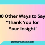 Other Ways to Say “Thank You for Your Insight” with examples