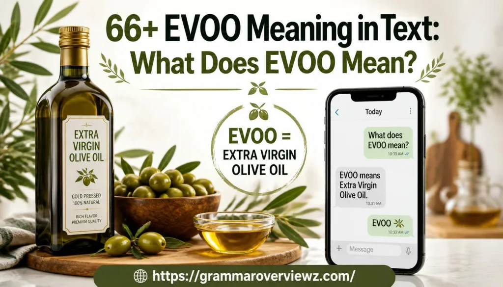 EVOO meaning in text explained as Extra Virgin Olive Oil