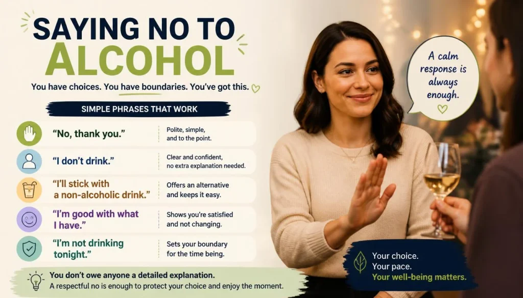 ‘No to Alcohol’ quick answer