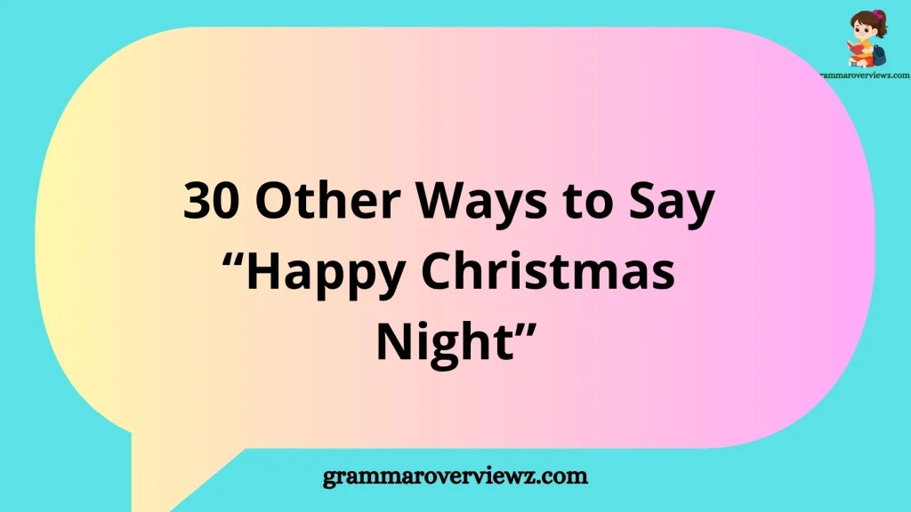 Happy Christmas Night greeting with festive lights and holiday decorations