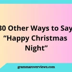 Happy Christmas Night greeting with festive lights and holiday decorations