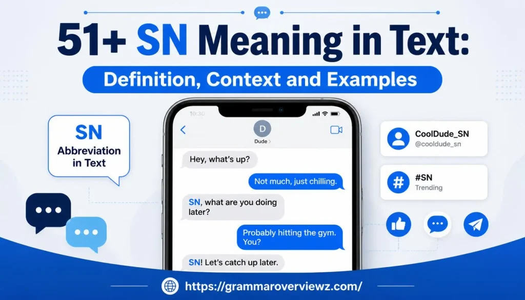 SN meaning in text explained with examples of texting and online communication