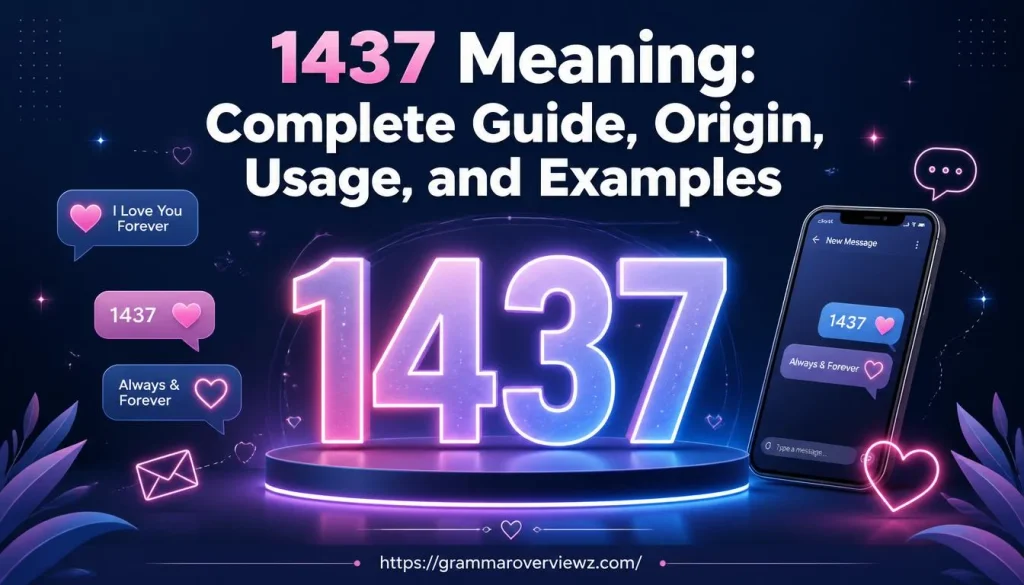 1437 meaning in texting, showing the number code for I love you forever.