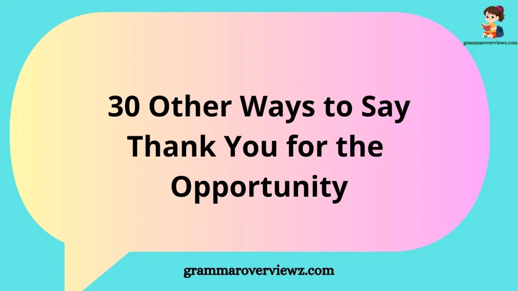 Other Ways to Say Thank You for the Opportunity with Examples