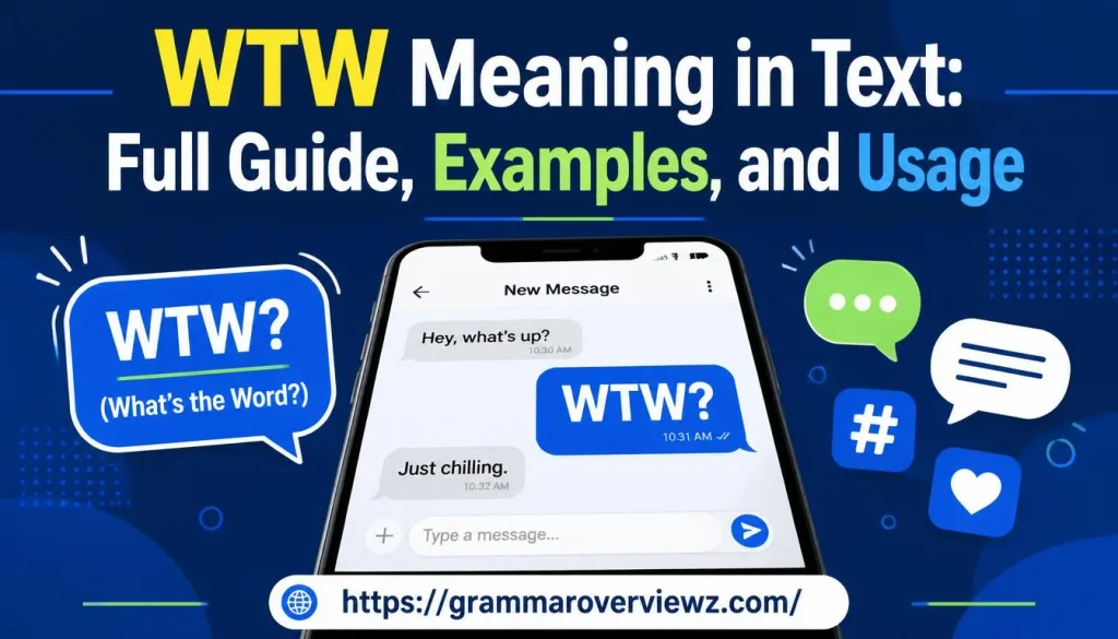WTW meaning in text with texting examples, common definitions, and social media usage.
